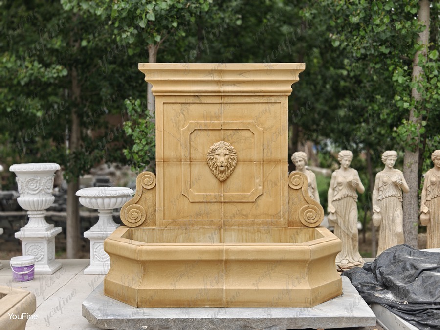 beige marble tiger wall fountain (1)