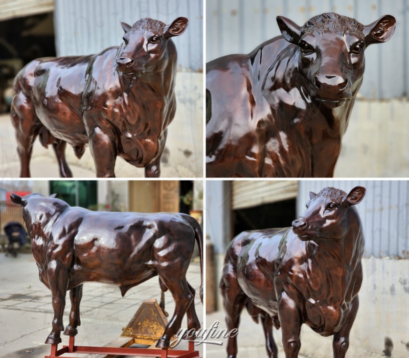 finished life size bull sculpture