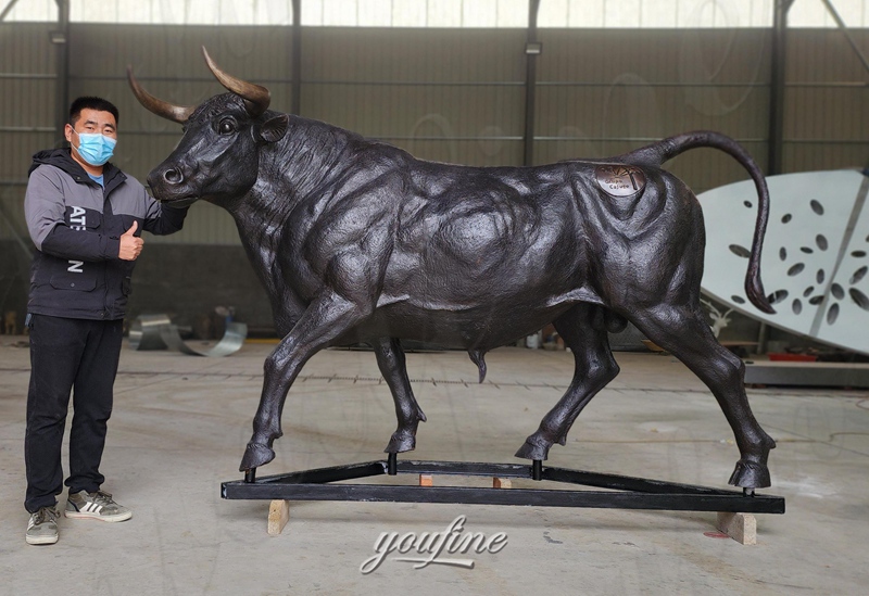 large bull statue in factory