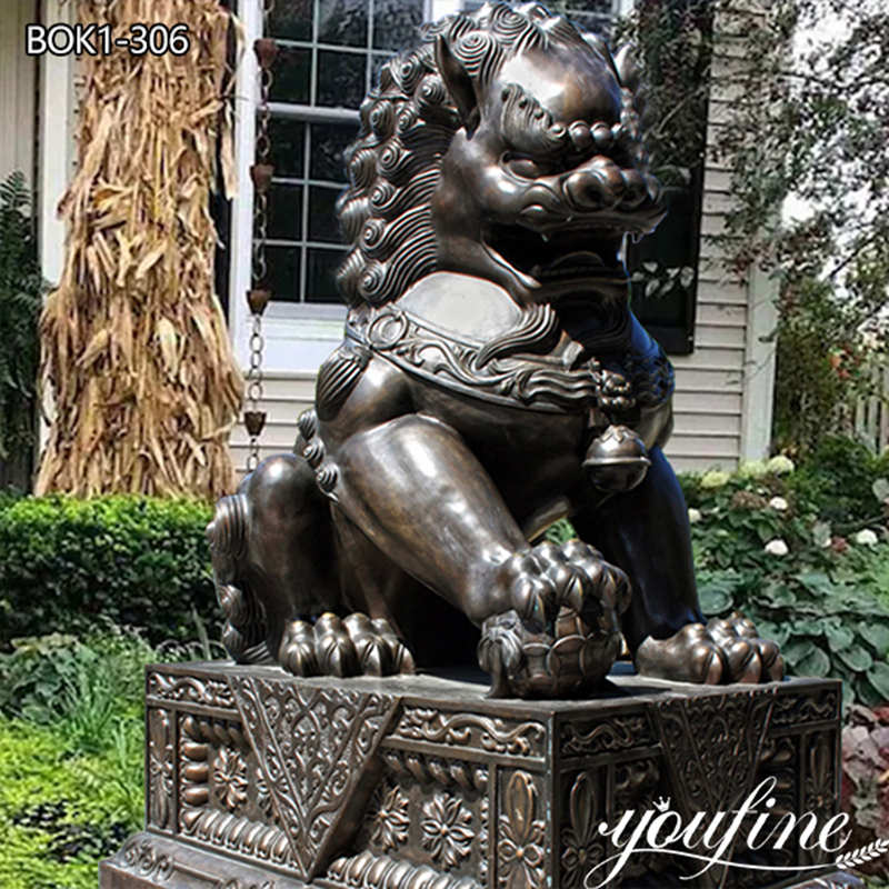Large Bronze Chinese Foo Dog Statue Home Guardian for Sale BOK1-306 - YouFine  Sculpture
