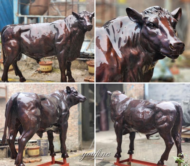 life size bull after patina