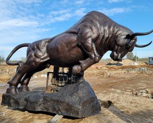 outdoor bull statue