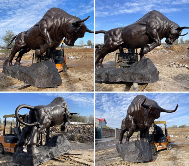 outdoor bull statue details