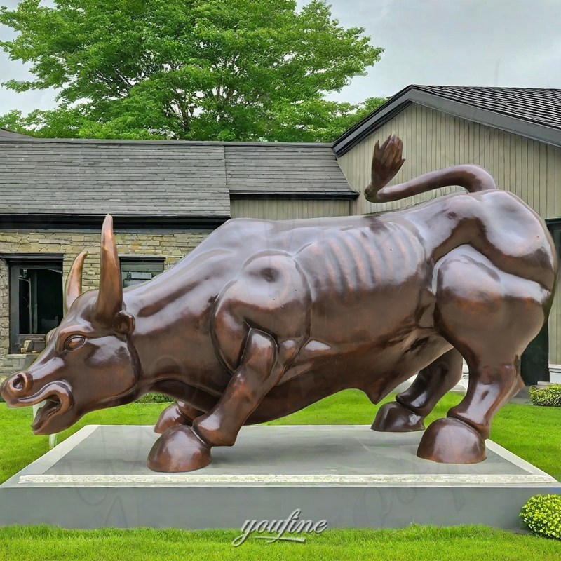 bronze charging bull statue (7)