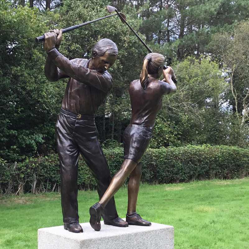 bronze golf sculpture