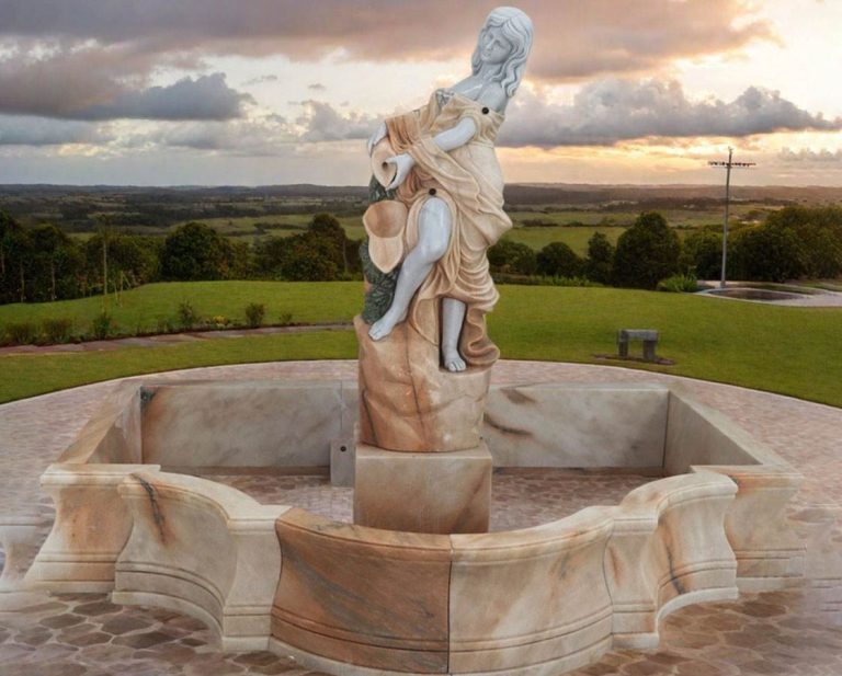 marble lady pouring water fountain