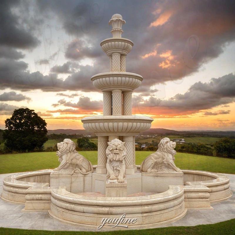 marble lion fountain