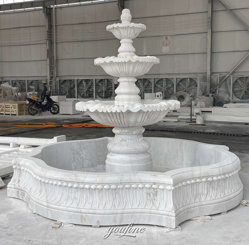 marble outdoor tiered fountain