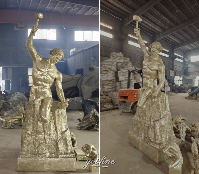 self made man statue after polishing