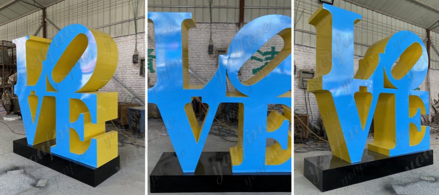 stainless steel love sculpture for sale (6)