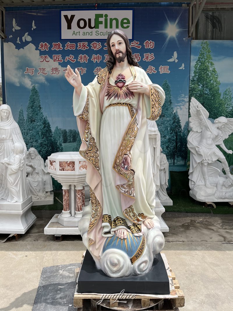 antique sacred heart of Jesus statue (3)