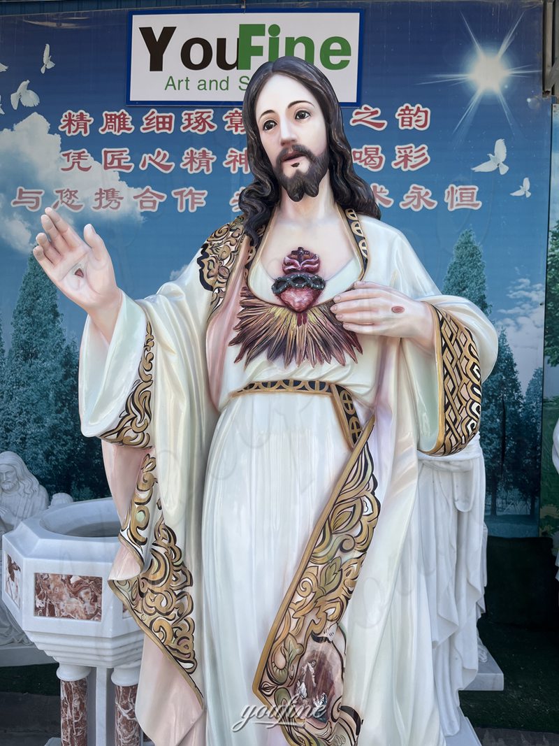 antique sacred heart of Jesus statue (5)