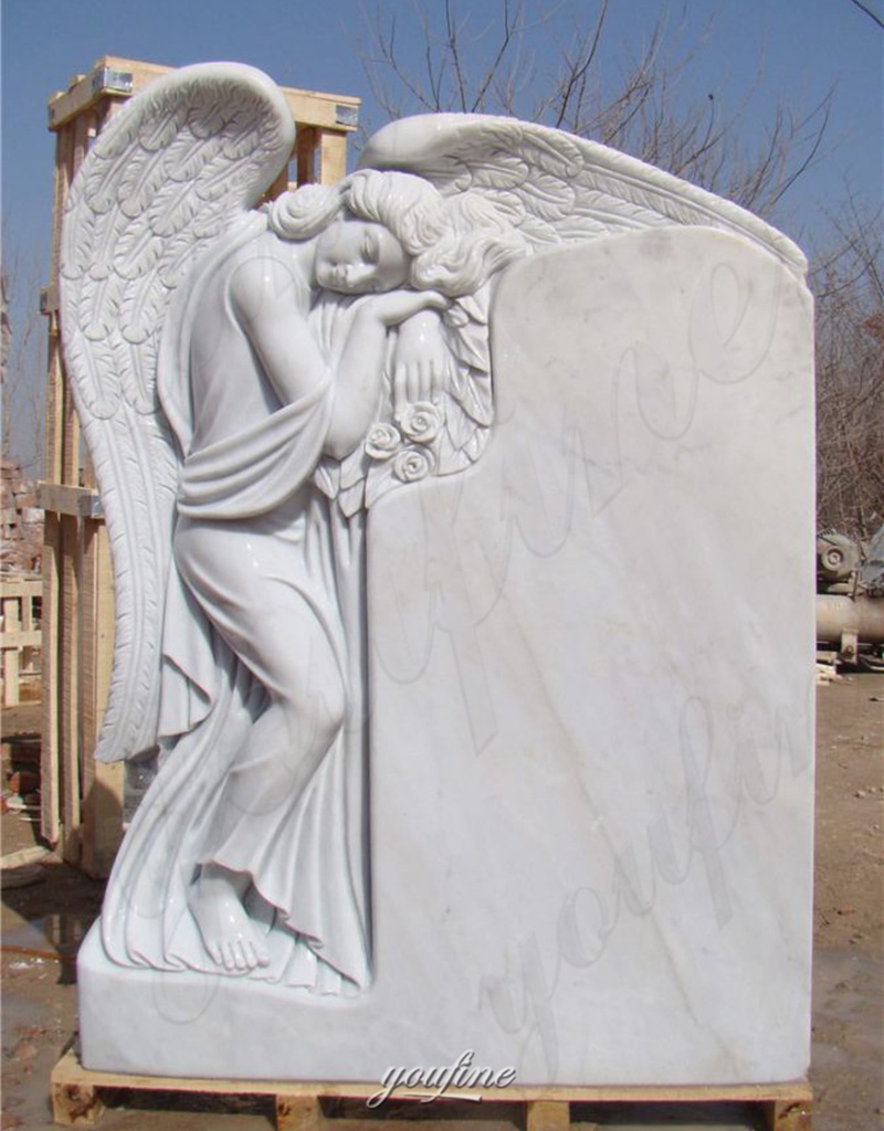 cemetery marble angel statues