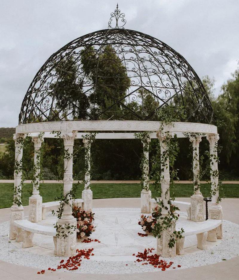 gazebo stone pillars