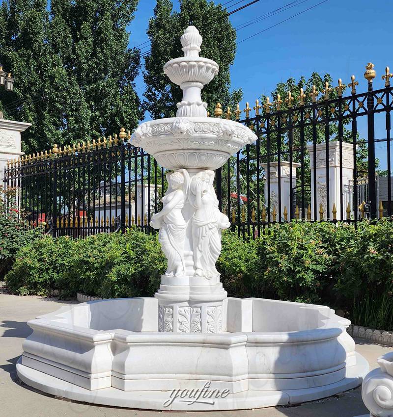 lady statue water fountain in factory