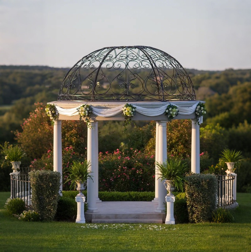 marble outdoor wedding pergola