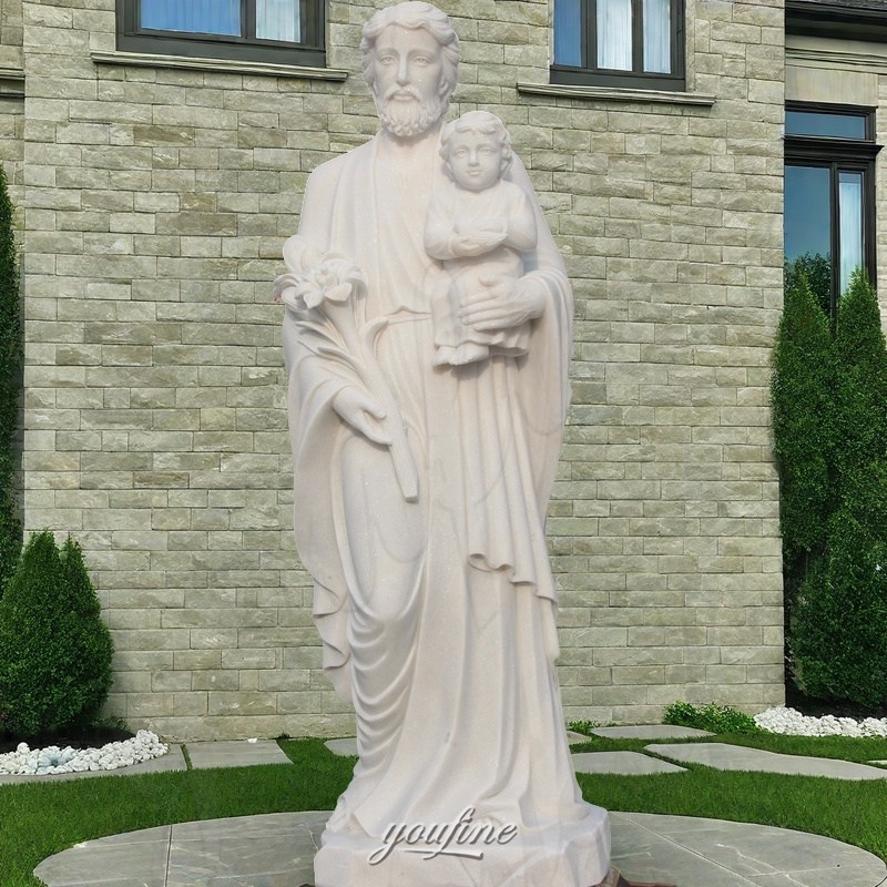 marble st Joseph statue with Jesus