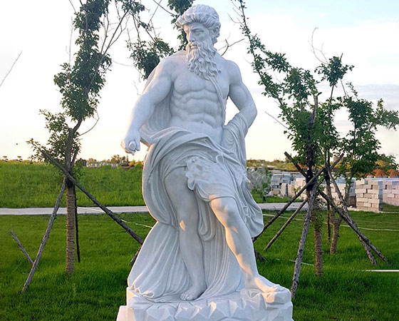 Poseidon marble sculpture