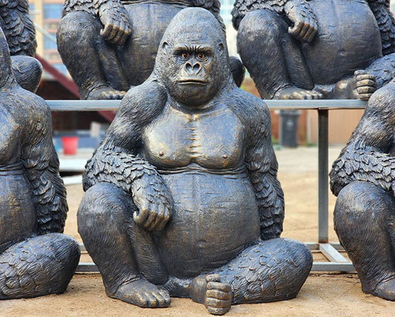 Families Life Size Bronze Garden Gorilla Statues