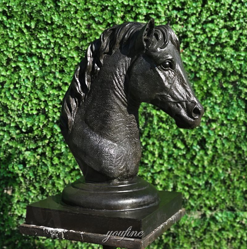 bronze horse bust sculpture