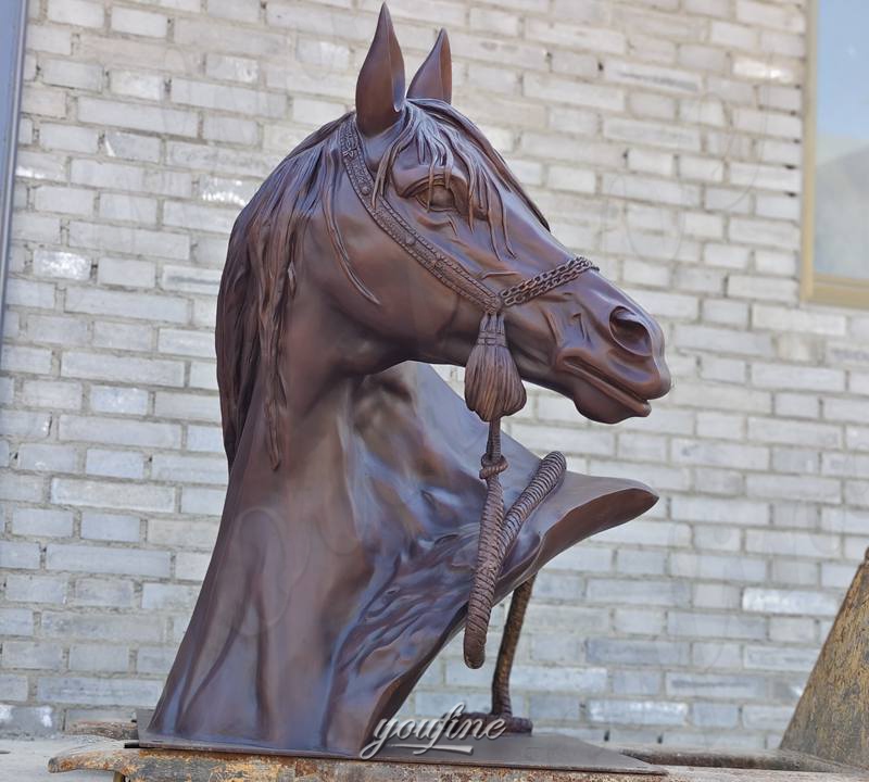 bronze horse bust statue