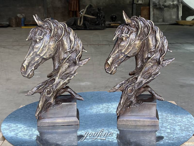 bronze horse bust