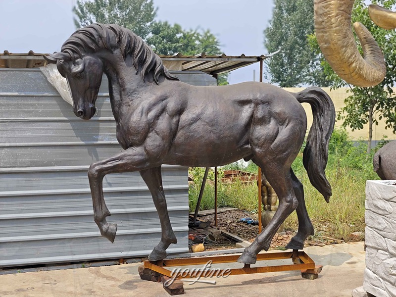 bronze standing horse sculpture