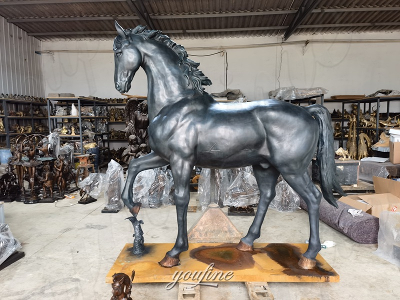 bronze standing horse statue