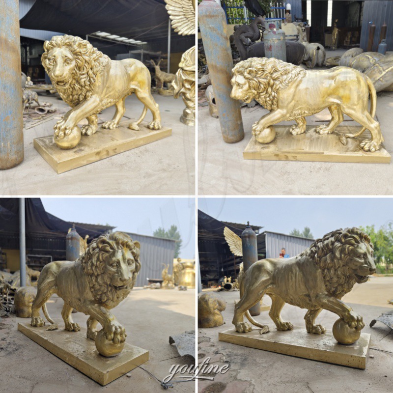 different angel of lion with ball