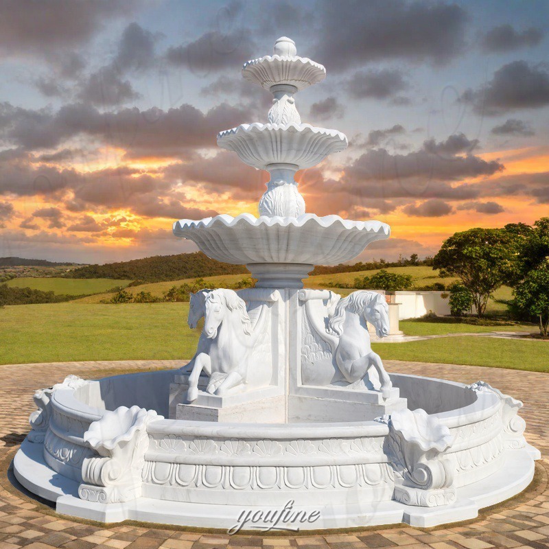 marble horse statue fountain