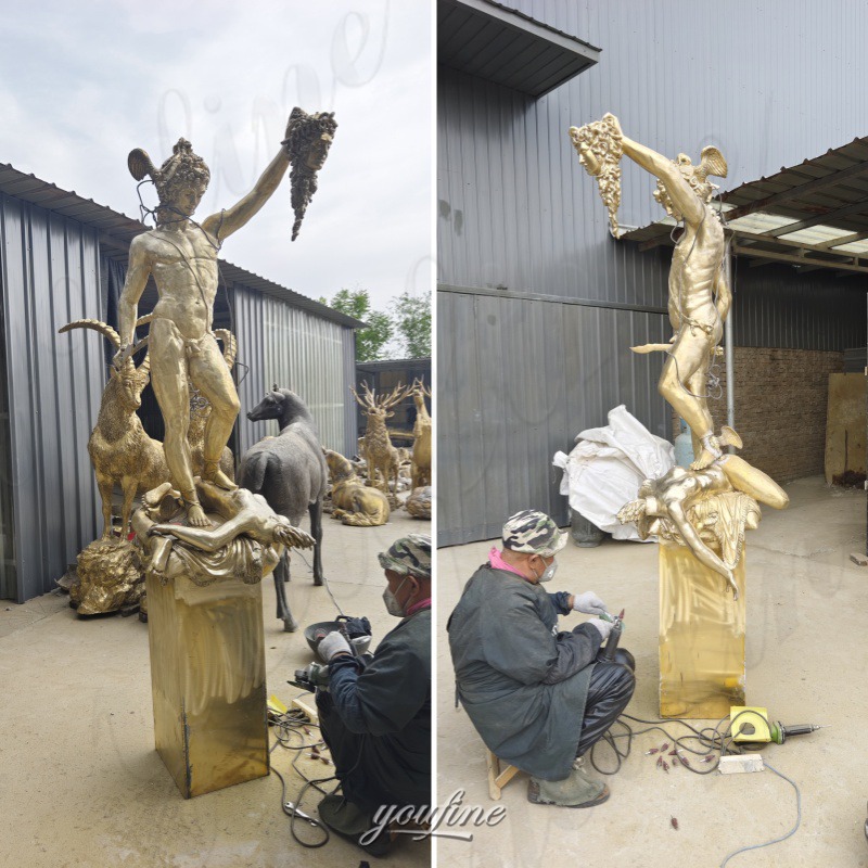 Medusa Perseus statue polishing