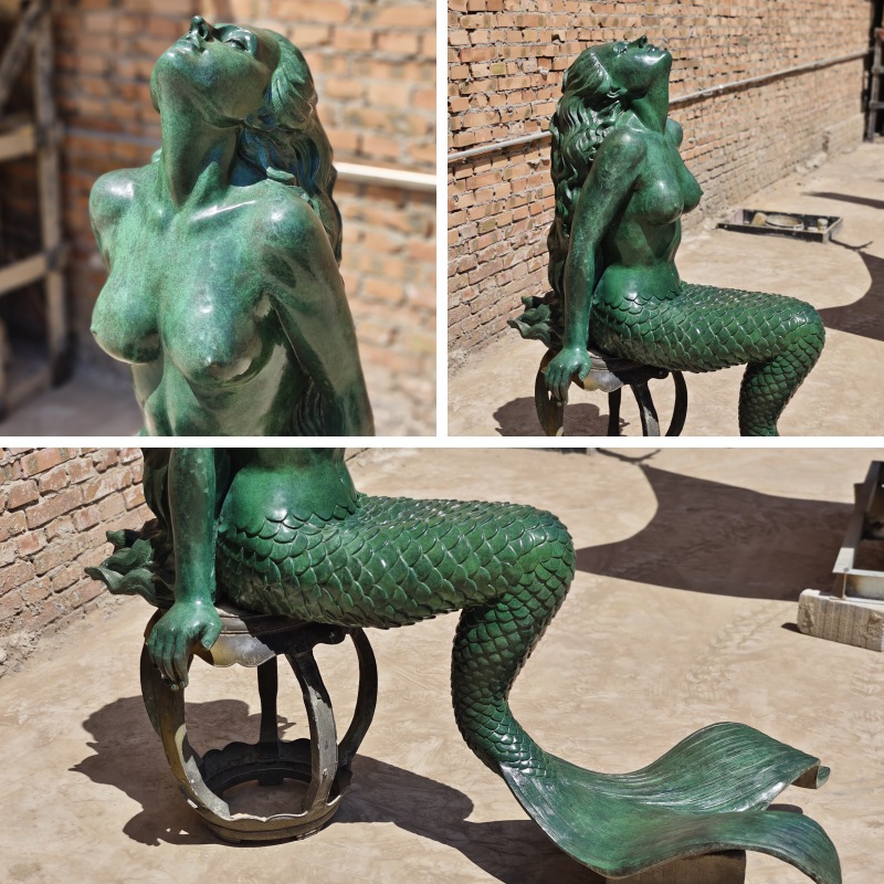 mermaid garden statue details