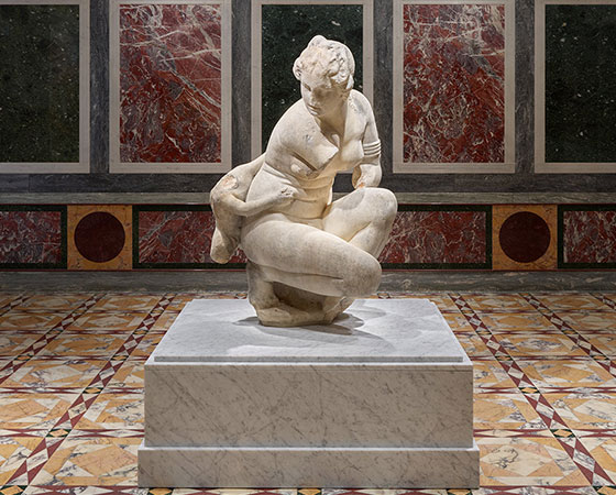 Roman statue of Venus. The statue depicts the goddess Venus in the