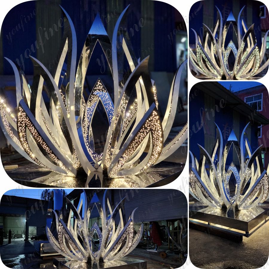 stainless steel lotus flower water fountain for garden