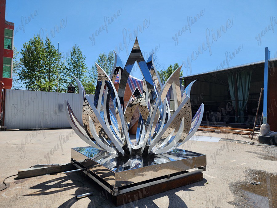 stainless steel lotus flower water fountain for garden