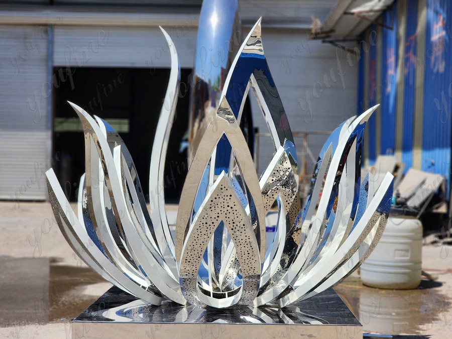 stainless steel lotus flower water fountain for garden