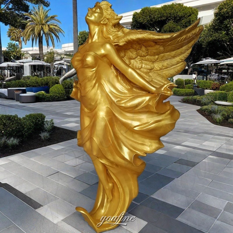 bronze flying angel statue