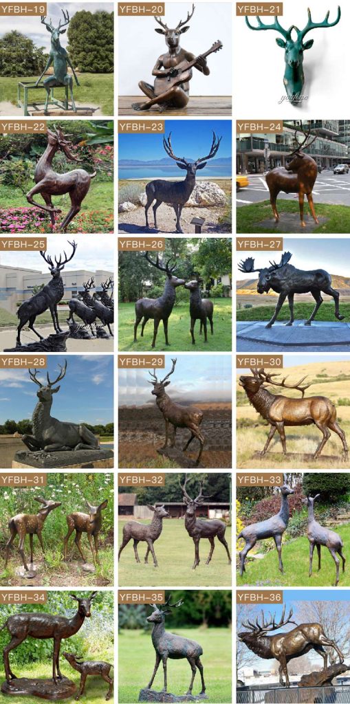 Outdoor Life Size Bronze Doe And Fawn Statue Youfine Sculpture