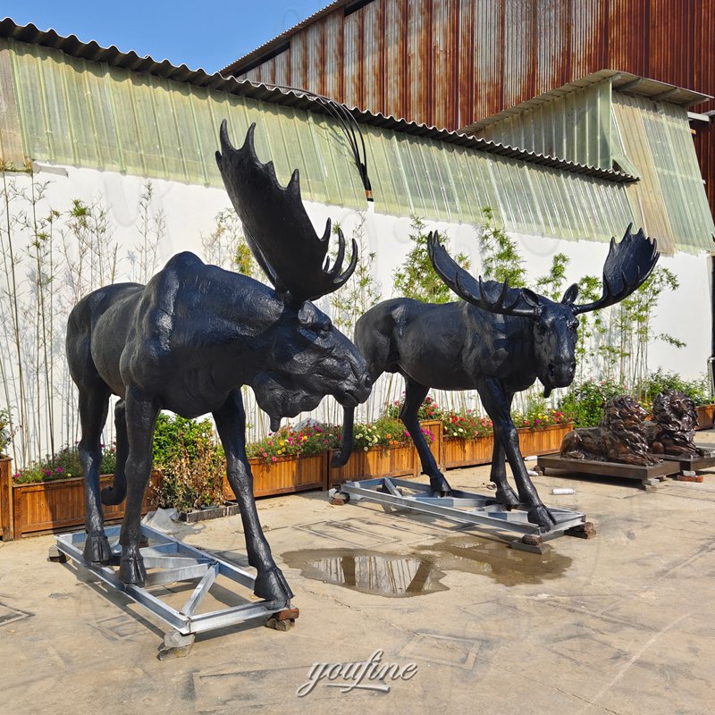 bronze moose statue