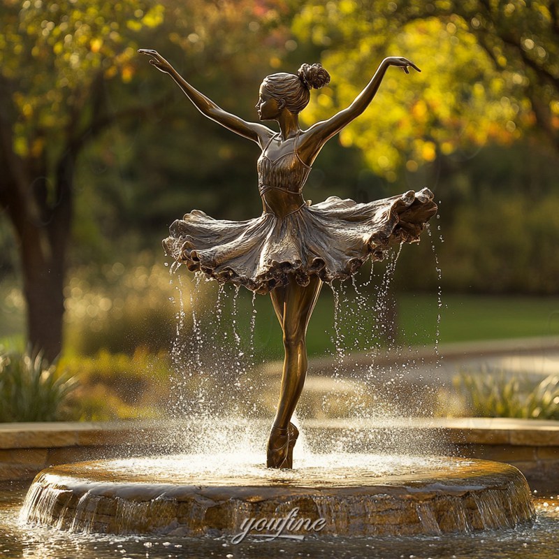 bronze ballerina fountain for garden (1)