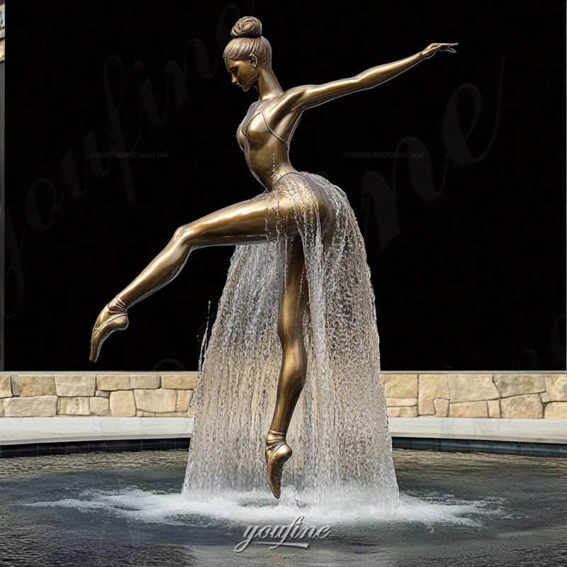 bronze ballerina fountain for garden (2)