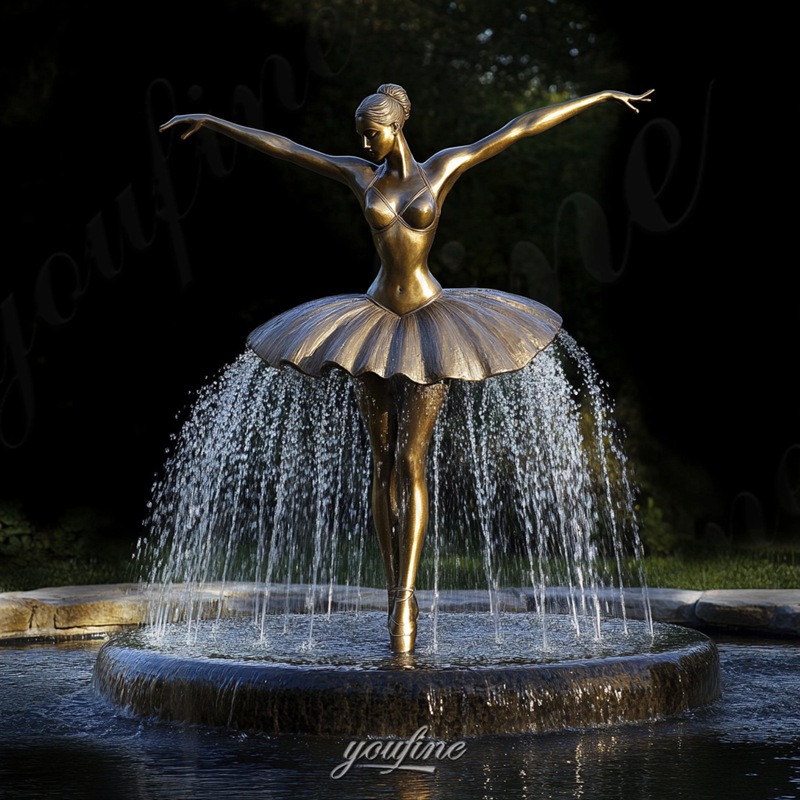 bronze ballerina fountain for garden (5)