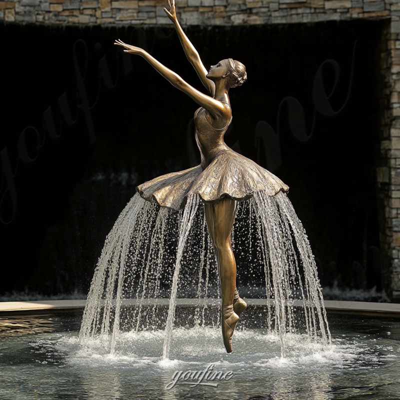 bronze ballerina fountain for garden (3)