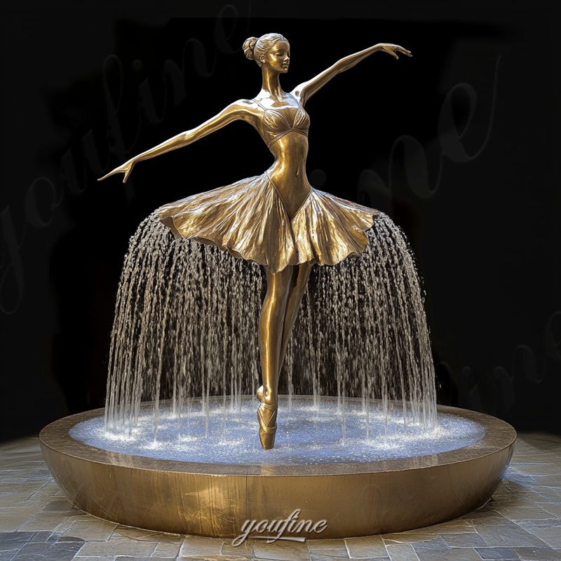 bronze ballerina fountain for garden (6)