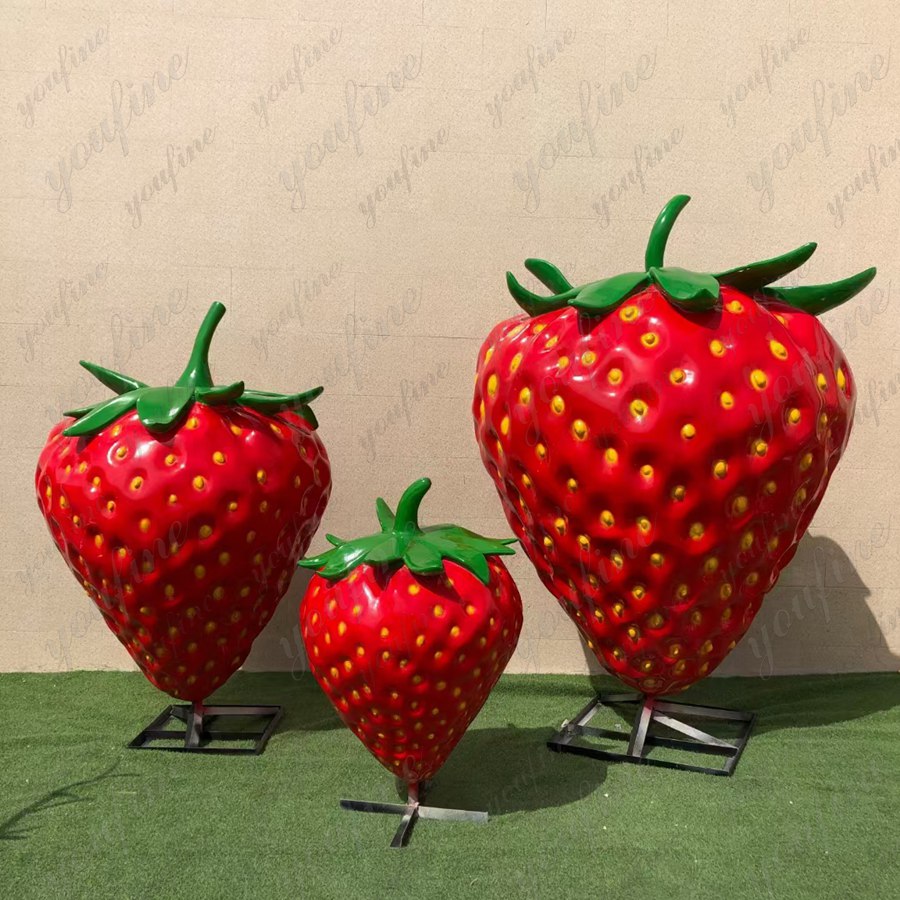 Stainless Steel Strawberry Sculpture for Outdoor (7)