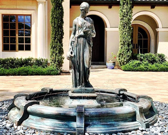 bronze female fountain