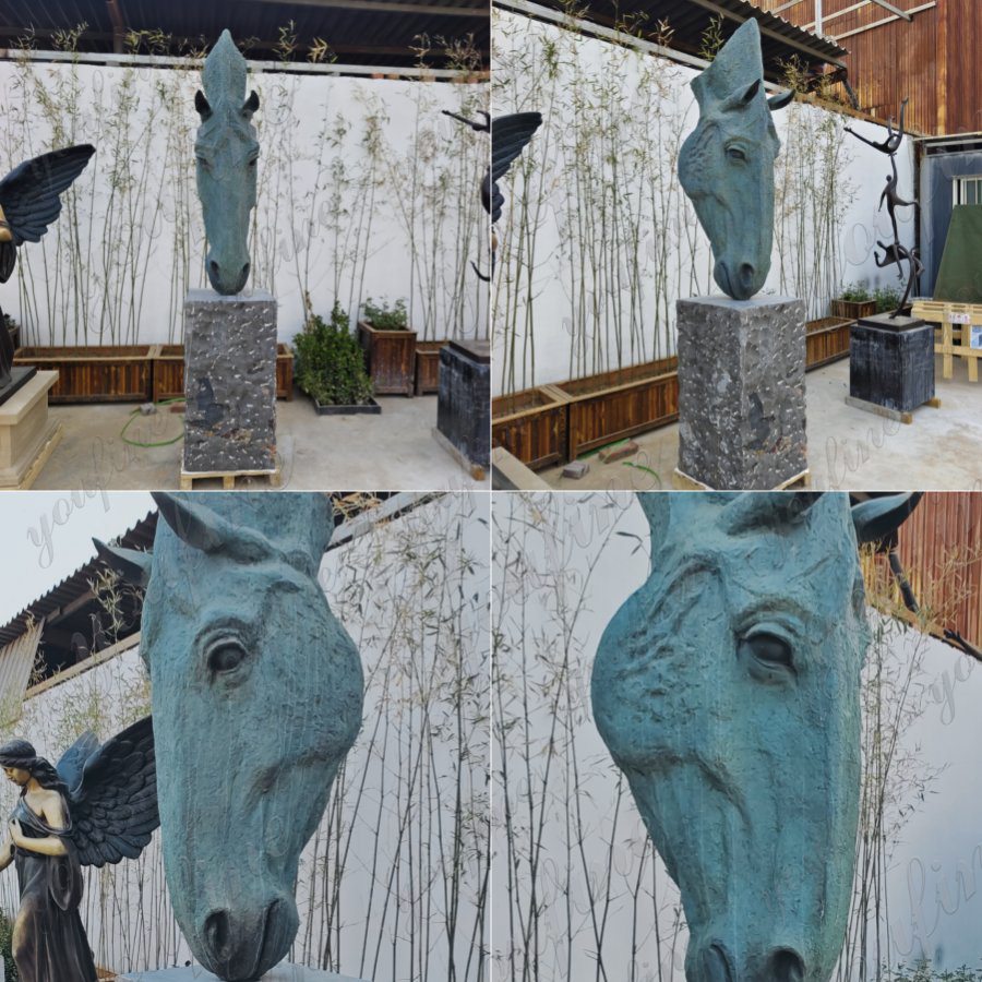 bronze large horse head sculpture (4)