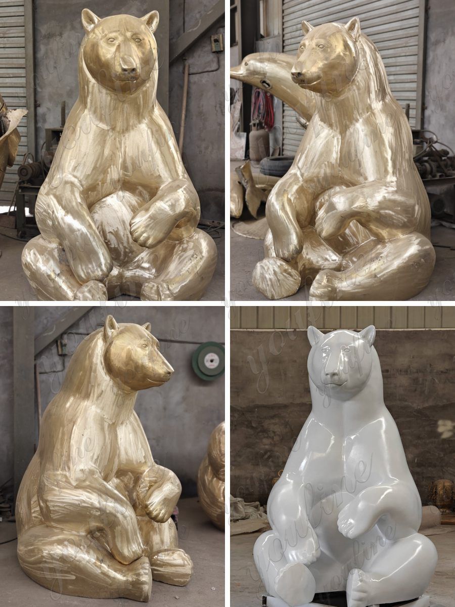 bronze polar bear statue for sale (3)