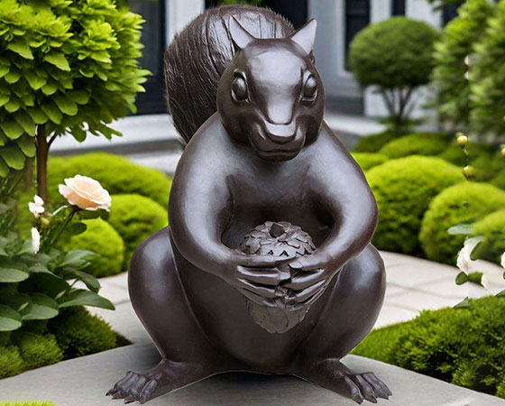 bronze squirrel statues for garden (1)