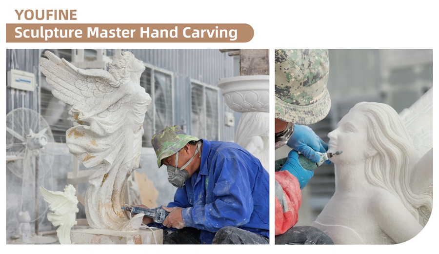 marble angel statue carving artist